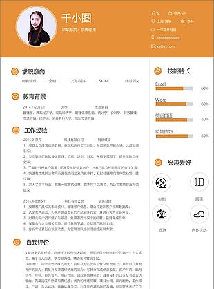 銷售經(jīng)理個(gè)人簡歷模板