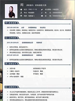 財務(wù)助理文員簡歷范文