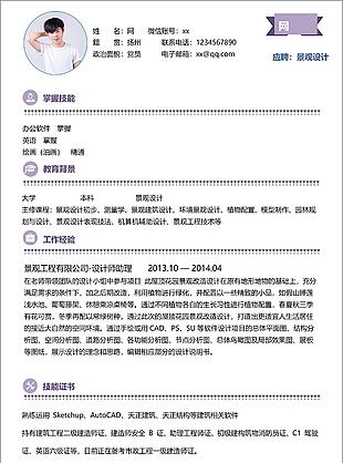 景觀設計簡歷格式