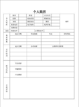 在校學生個人求職應聘簡歷word模板