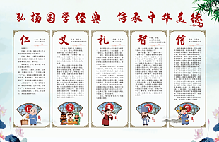 弘扬国学经典传承中华美德主题展板