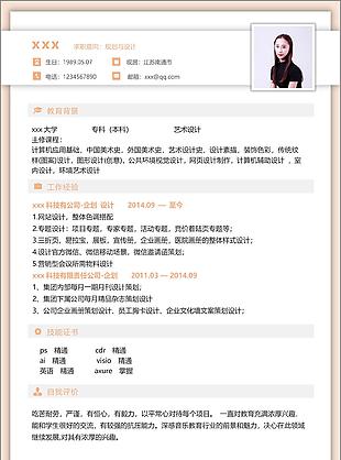 規劃與設計簡歷免費下載