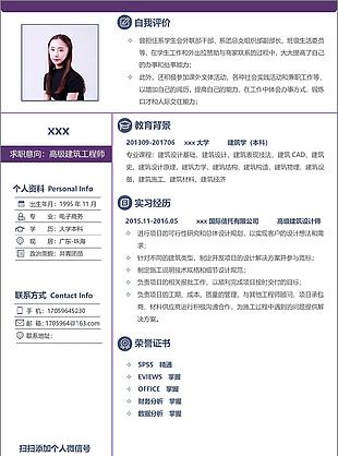 北京高級(jí)建筑工程師3年工作簡(jiǎn)歷范文