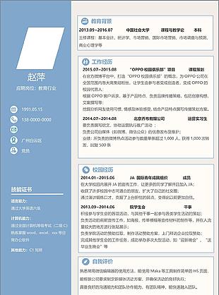 課程教學論專業個人簡歷模板