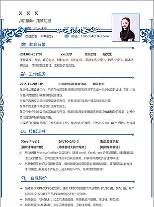 建筑制圖個(gè)人簡(jiǎn)歷模板