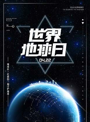 關愛環境簡單大氣世界地球日海報