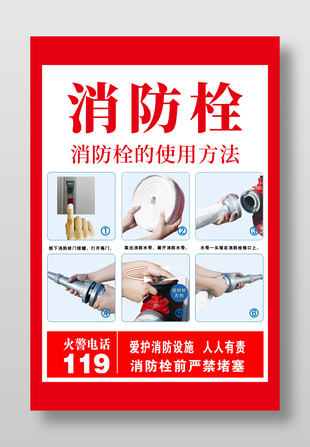 簡約消防栓使用方法海報
