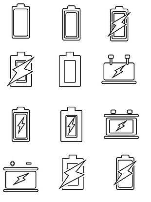 簡約風(fēng)電池標(biāo)簽圖標(biāo)免扣元素