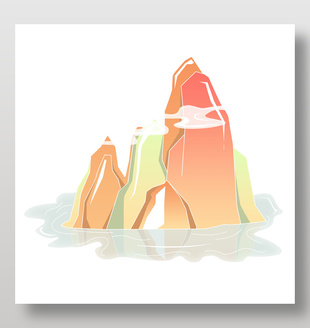 卡通風格山水風景插畫