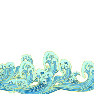 手繪海浪裝飾圖案