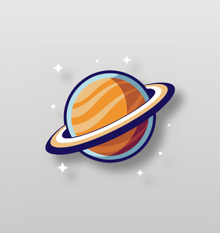 手绘卡通土星装饰图案