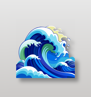 海浪浪花矢量图设计