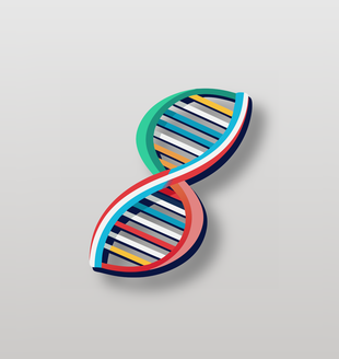 彩色DNA分子矢量图