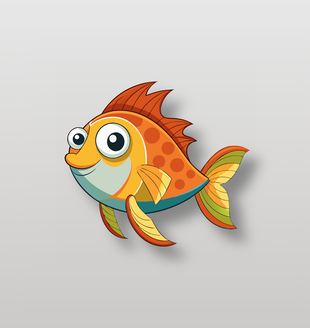 手繪卡通可愛小魚插畫圖案