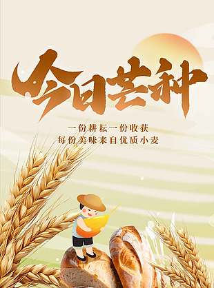 今日芒種創(chuàng)意插畫節(jié)日宣傳海報