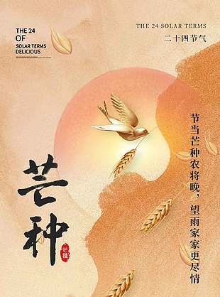 節當芒種農將晚望雨家家更盡情創意海報