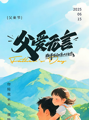 你陪我長大我陪你變老創意涂鴉風海報
