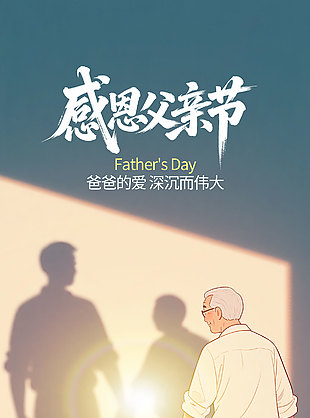 爸爸的愛深沉而偉大創意設計背景海報