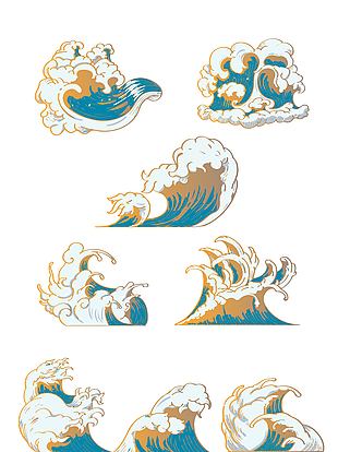 創(chuàng)意國潮風(fēng)手繪海浪插畫