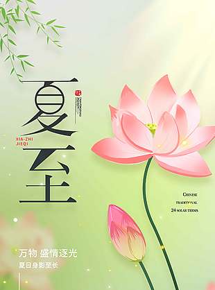 萬物盛情逐光荷花背景海報