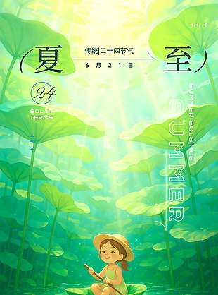 如夏花般絢爛予生活之熱忱綠色背景海報(bào)