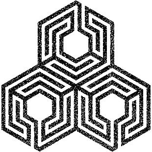 創意六邊形重疊迷宮圖案