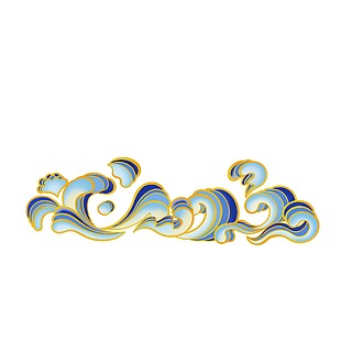 創(chuàng)意中國風手繪海浪裝飾