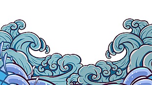 国潮中国风手绘海浪插画