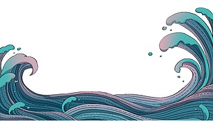 复古中国风海浪装饰图案