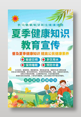 夏季健康知識(shí)教育宣傳海報(bào)