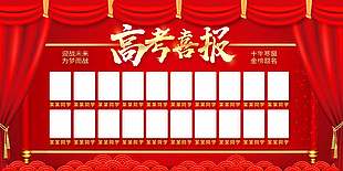 前程似錦紅色高考喜報宣傳海報