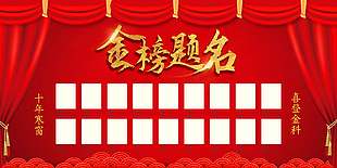 金榜題名紅色創意高考喜報宣傳海報