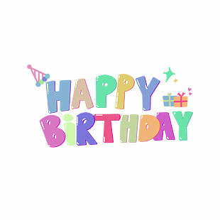HAPPYBIRTHDAY彩色英文艺术字