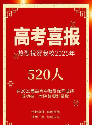 共創未來紅色大氣高考喜報海報