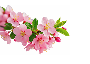 一簇桃花花枝