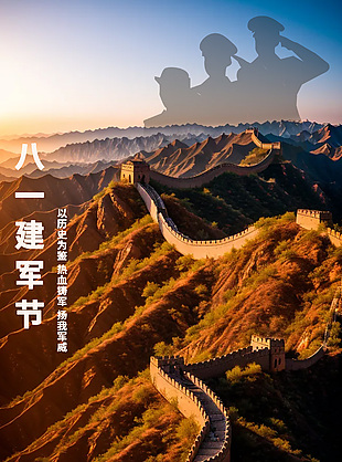 热血铸军八一建军节宣传海报