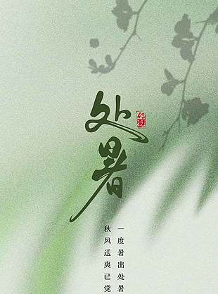 唯美朦胧感二十四节气处暑海报