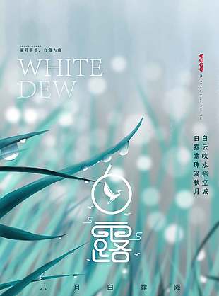 秋意渐浓传统二十四白露节气海报