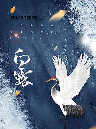 幽美清新中国传统白露节气海报