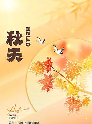 芳华一片诗意清新秋季宣传海报