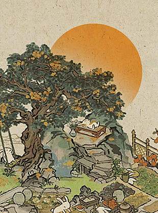 古风静谧情满中秋节日海报