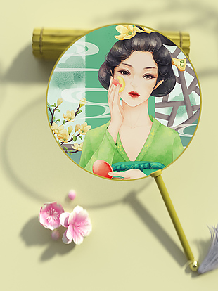 高端中国风扇子团扇设计