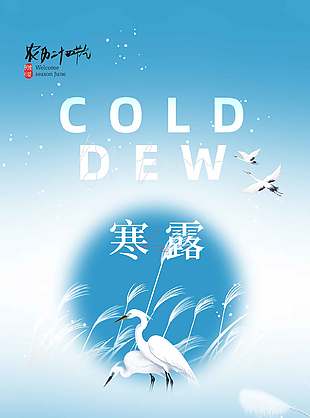 寒风轻拂中国传统寒露节气海报