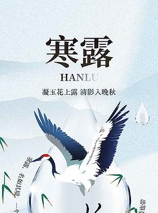 唯美清冷中国传统寒露节气海报