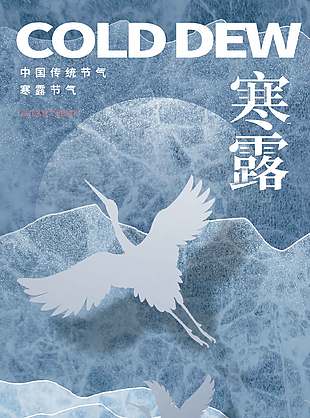 灰色时尚传统二十四节气寒露海报