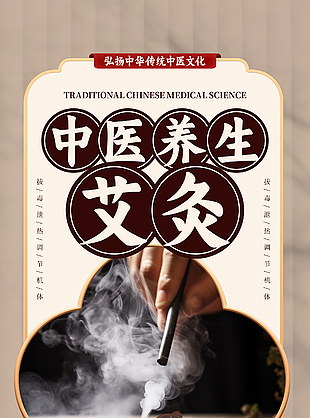 傳統養生中醫文化艾灸科普宣傳海報