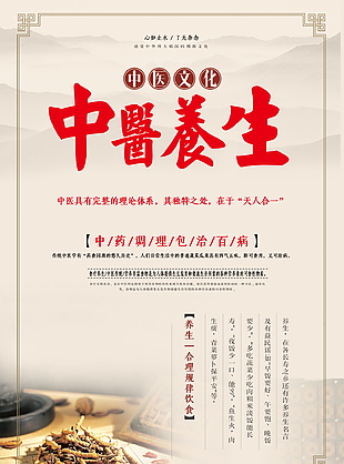 中醫養生傳統中醫文化宣傳海報