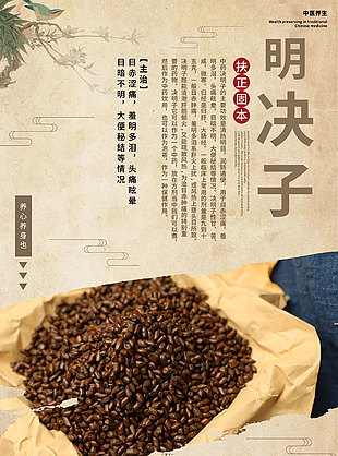 養(yǎng)生養(yǎng)心決明子藥理知識海報