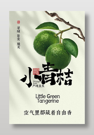 清新小青桔簡約水果海報