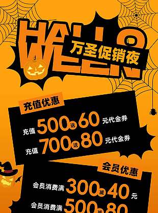 卡通创意万圣节优惠促销海报